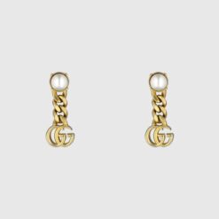 Replica Gucci Pearl Double G earrings ‎645665 I4620 8078