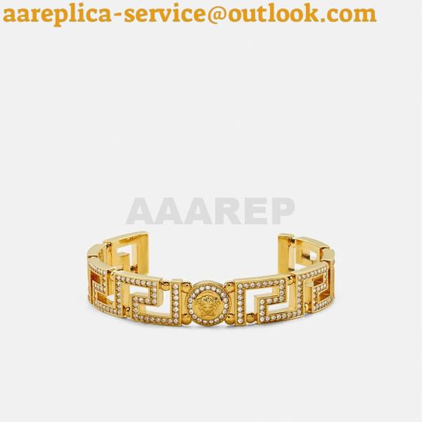 Replica Versace Crystal Medusa Greca Cuff Bracelet 1006569-1A00621
