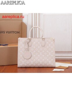 Replica Louis Vuitton ONTHEGO MM BEIGE Bag LV M46128 BLV1145 2