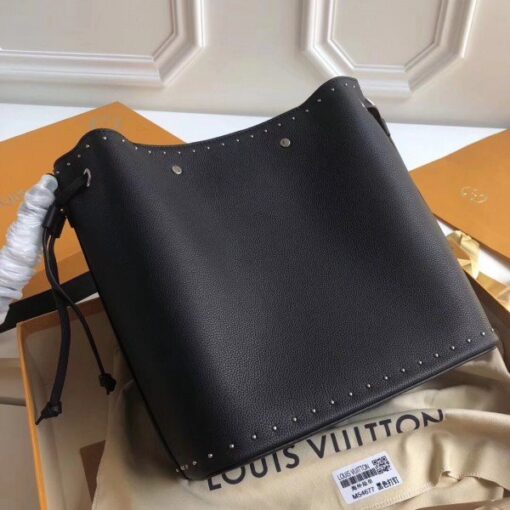 Replica Louis Vuitton Black Lockme Bucket Bag M43878 BLV749 5