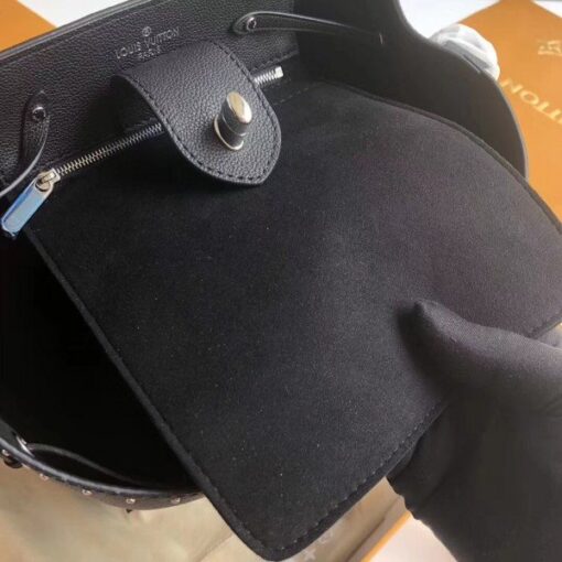 Replica Louis Vuitton Black Lockme Bucket Bag M43878 BLV749 8