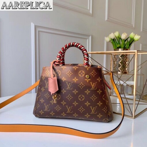 Replica Louis Vuitton Montaigne BB Bag With Braided Handle Monogram M44671 BLV290 2