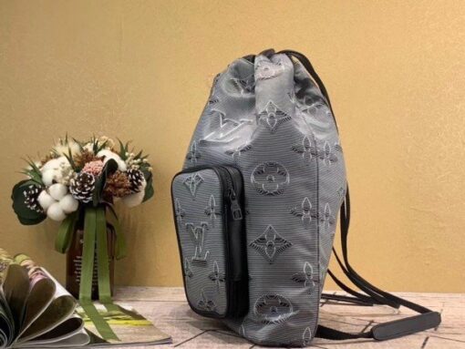 Replica Louis Vuitton Drawstring Backpack Monogram Gray-black M44940 BLV885 3