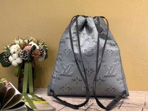 Replica Louis Vuitton Drawstring Backpack Monogram Gray-black M44940 BLV885 4