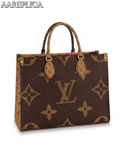 Replica Louis Vuitton Onthego MM Bag Giant Monogram Reverse M45321 BLV340