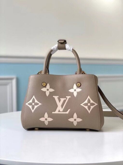 Replica Louis Vuitton Montaigne BB Bag In Tourterelle Gray Leather M45489 BLV699 4