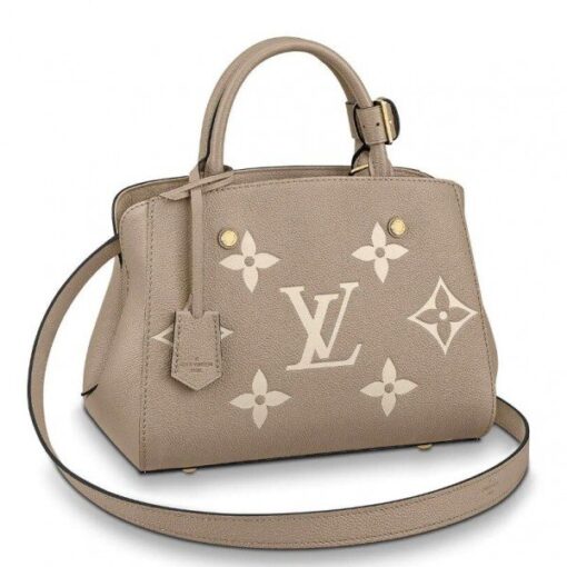 Replica Louis Vuitton Montaigne BB Bag In Tourterelle Gray Leather M45489 BLV699