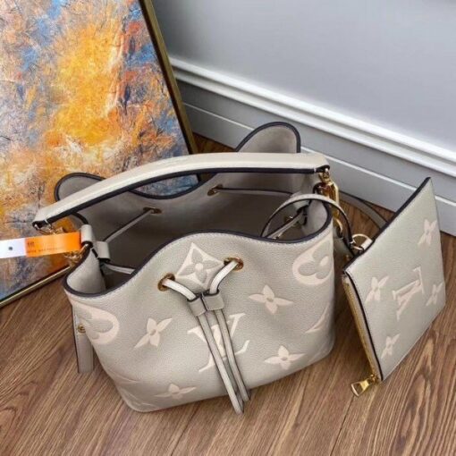 Replica Louis Vuitton NeoNoe MM Bag In Tourterelle Gray Leather M45555 BLV670 3