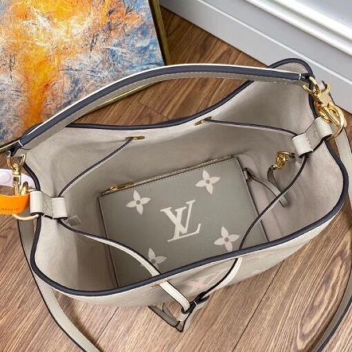 Replica Louis Vuitton NeoNoe MM Bag In Tourterelle Gray Leather M45555 BLV670 8