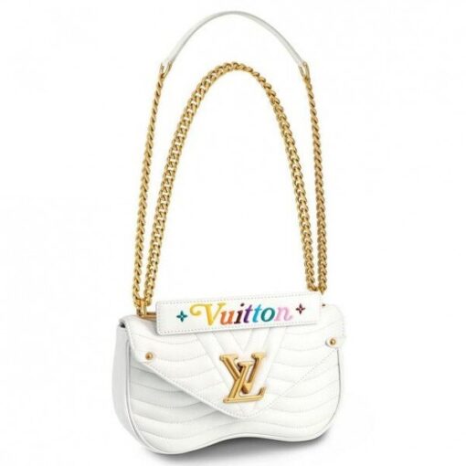 Replica Louis Vuitton White New Wave Chain Bag MM M51945 BLV640