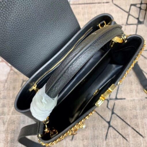 Replica Louis Vuitton Black Capucines PM Bag With Chain M52963 BLV838 5