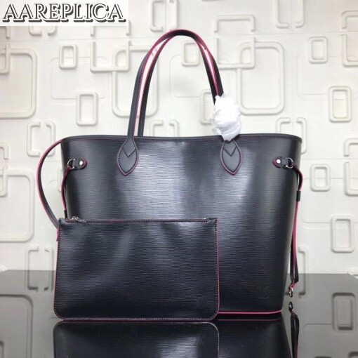 Replica Louis Vuitton Neverfull MM Bag In Noir Epi Leather M54185 BLV206 2