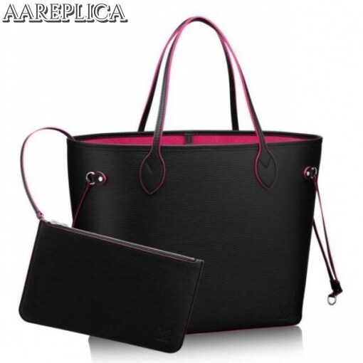 Replica Louis Vuitton Neverfull MM Bag In Noir Epi Leather M54185 BLV206