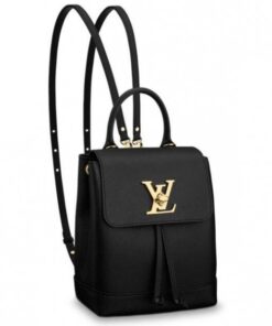 Replica Louis Vuitton Black Lockme Mini Backpack M54573 BLV025