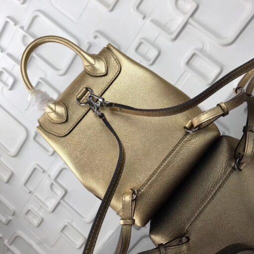 Replica Louis Vuitton Gold Lockme Mini Backpack M54575 BLV026 4