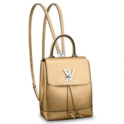 Replica Louis Vuitton Gold Lockme Mini Backpack M54575 BLV026