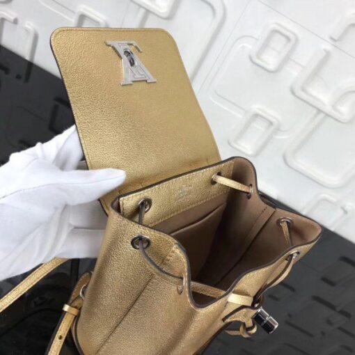 Replica Louis Vuitton Gold Lockme Mini Backpack M54575 BLV026 7