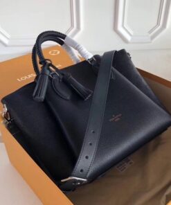 Replica Louis Vuitton Black Haumea Bag Mahina Leather M55029 BLV273 2