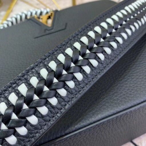 Replica Louis Vuitton Black Capucines PM Bag With Braided Handle M55083 BLV829 6