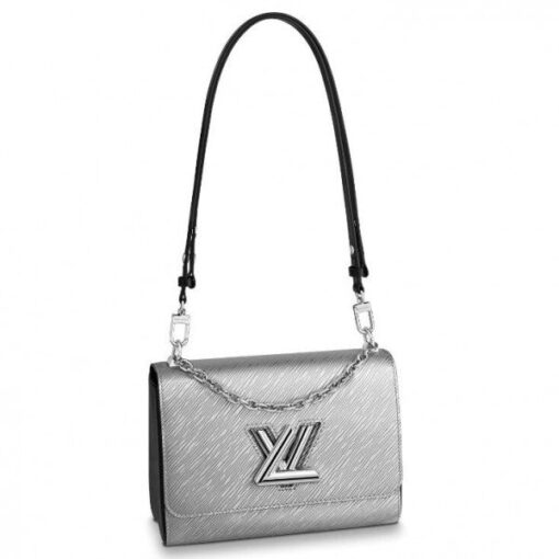 Replica Louis Vuitton Twist MM Bag Silver Epi Leather M55404 BLV136