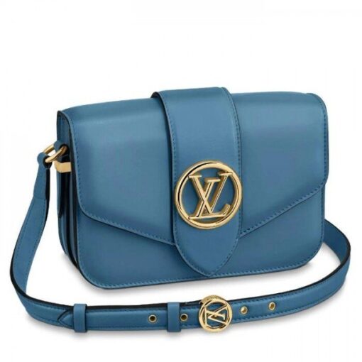 Replica Louis Vuitton LV Pont 9 Bag In Blue Calfskin M55947 BLV688