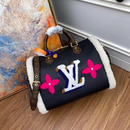 Replica Louis Vuitton Speedy Bandouliere 30 Leather Shearling M56966 BLV681 3