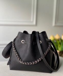 Replica Louis Vuitton Bella Bag In Black Mahina Leather M57070 BLV244 2