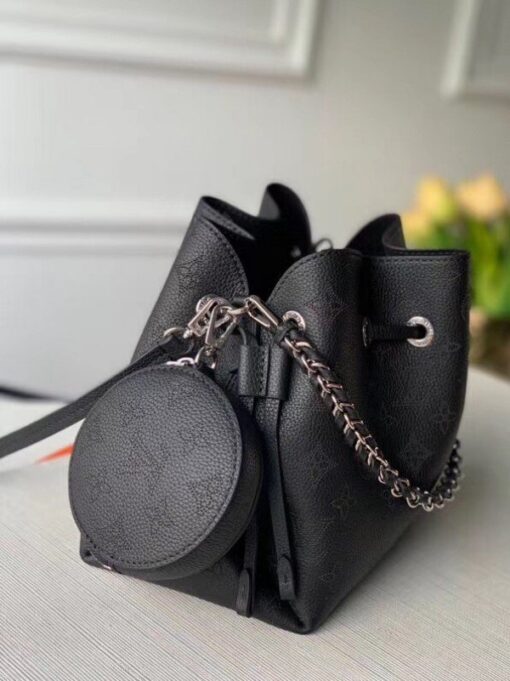 Replica Louis Vuitton Bella Bag In Black Mahina Leather M57070 BLV244 3