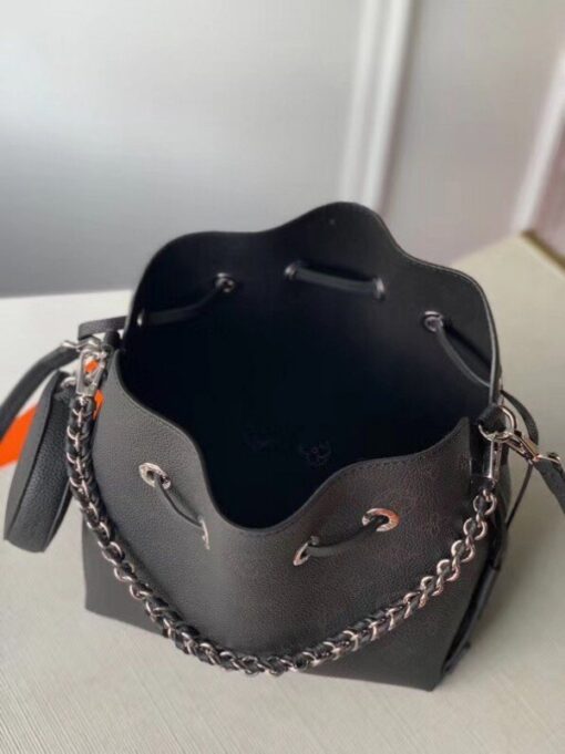 Replica Louis Vuitton Bella Bag In Black Mahina Leather M57070 BLV244 5