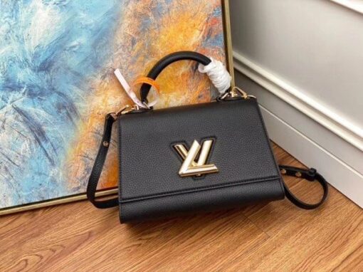 Replica Louis Vuitton Twist One Handle MM Black Bag M57090 BLV679 2