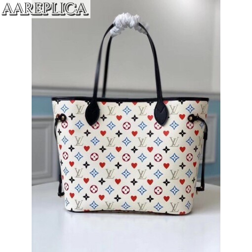 Replica Louis Vuitton Game On Neverfull MM White Bag M57462 BLV348 4