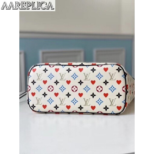 Replica Louis Vuitton Game On Neverfull MM White Bag M57462 BLV348 5