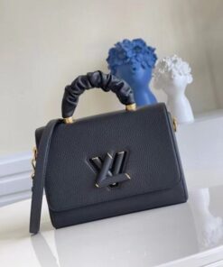 Replica Louis Vuitton Twist MM Bag In Black Taurillon Leather M58688 BLV714 2