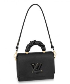 Replica Louis Vuitton Twist MM Bag In Black Taurillon Leather M58688 BLV714