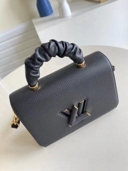 Replica Louis Vuitton Twist MM Bag In Black Taurillon Leather M58688 BLV714 5