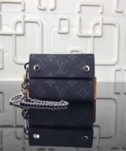 Replica Louis Vuitton Rivets Chain Wallet Monogram Eclipse M63510 BLV1103 2