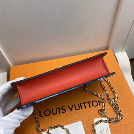 Replica Louis Vuitton Flore Chain Wallet Monogram Denim M69036 BLV477 4