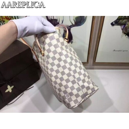 Replica Louis Vuitton Neverfull MM Bag Damier Azur N41361 BLV055 3