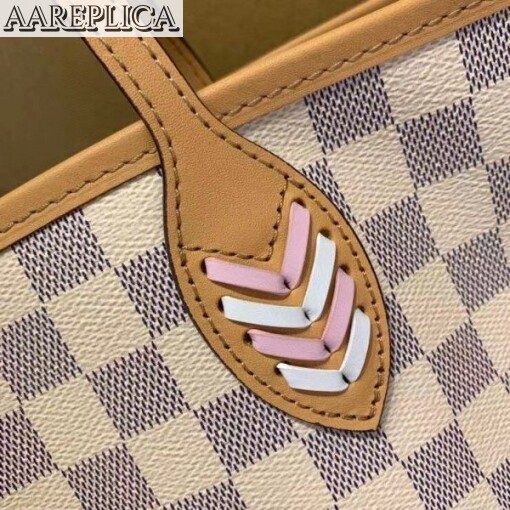 Replica Louis Vuitton Damier Azur Neverfull MM Bag With Braided Strap N50047 BLV043 11