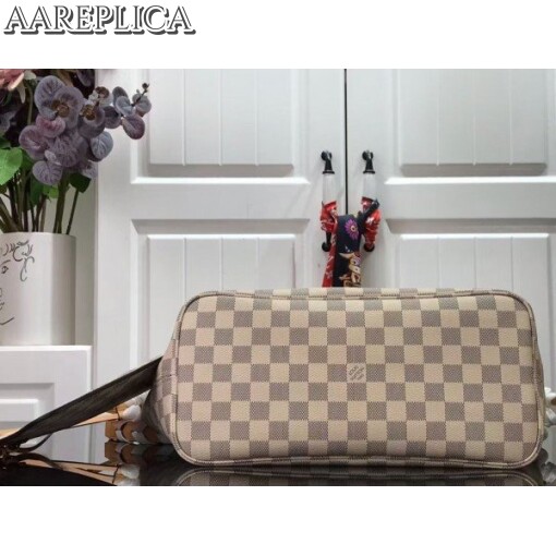 Replica Louis Vuitton Damier Azur Neverfull MM Bag With Braided Strap N50047 BLV043 5