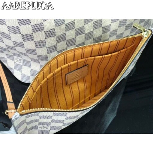 Replica Louis Vuitton Damier Azur Neverfull MM Bag With Braided Strap N50047 BLV043 6