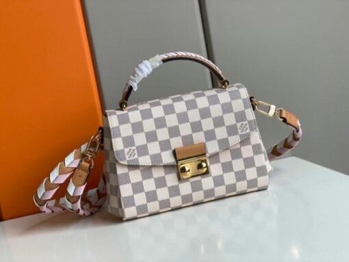 Replica Louis Vuitton Damier Azur Croisette Bag With Braided Strap N50053 BLV042 2