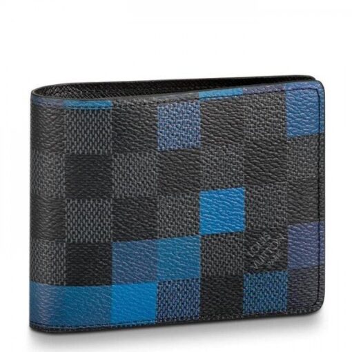 Replica Louis Vuitton Slender Wallet Damier Graphite Pixel N60180 BLV1035
