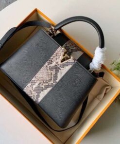 Replica Louis Vuitton Capucines PM Bag Python Stripe N94566 BLV840 2