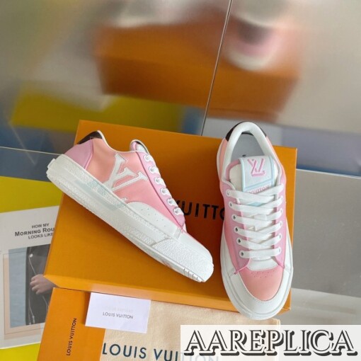 Replica Louis Vuitton Charlie Sneakers In Pink Gradient Leather 7