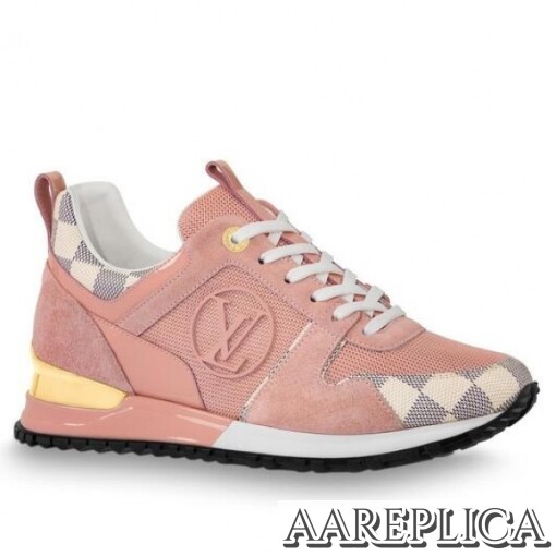 Replica Louis Vuitton Pink Run Away Sneaker Damier Azur Canvas