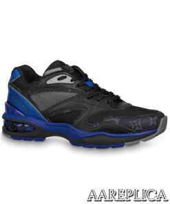 Replica Louis Vuitton Blue/Black LV Trail Sneakers