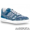 Replica Louis Vuitton LV Trainer Sneakers In Crocodile Embossed Leather 9