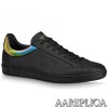 Replica Louis Vuitton LV Trainer Sneakers In Black/Grey Leather 10