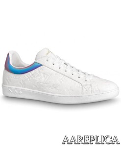 Replica Louis Vuitton Luxembourg Sneakers In White Monogram Leather